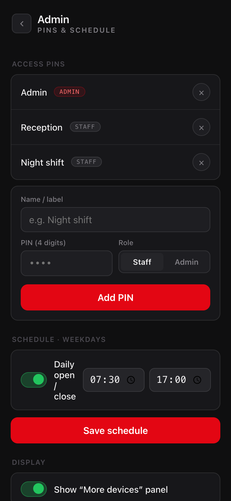 Ampron Gate admin panel