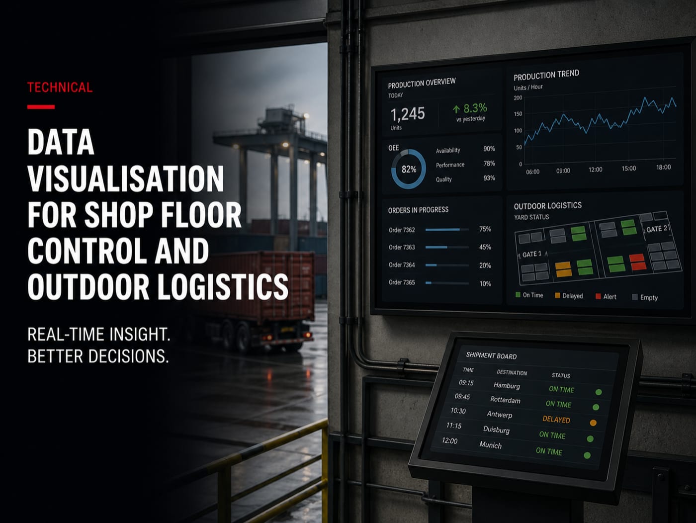 Data Visualisation for Shop Floor Control and Outdoor Logistics