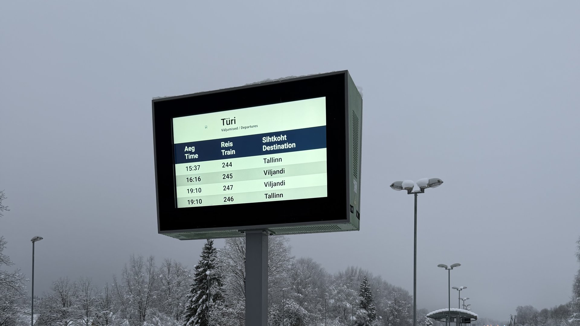 Passenger Information Displays for the Central Estonian Rail Network