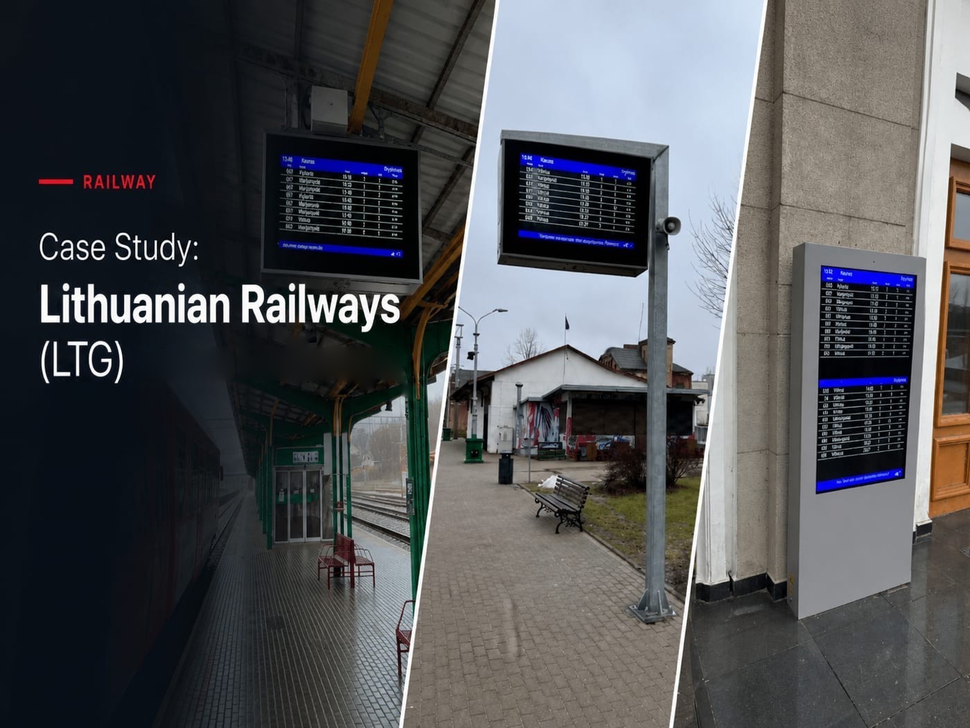 Railway LCD Passenger Displays for Lithuanian Railways