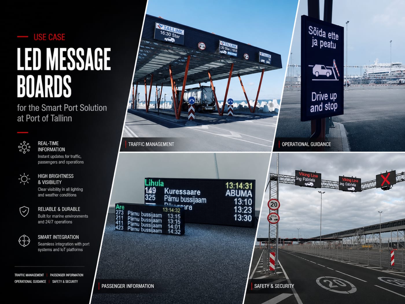LED Message Boards for the Smart Port Solution at Port of Tallinn
