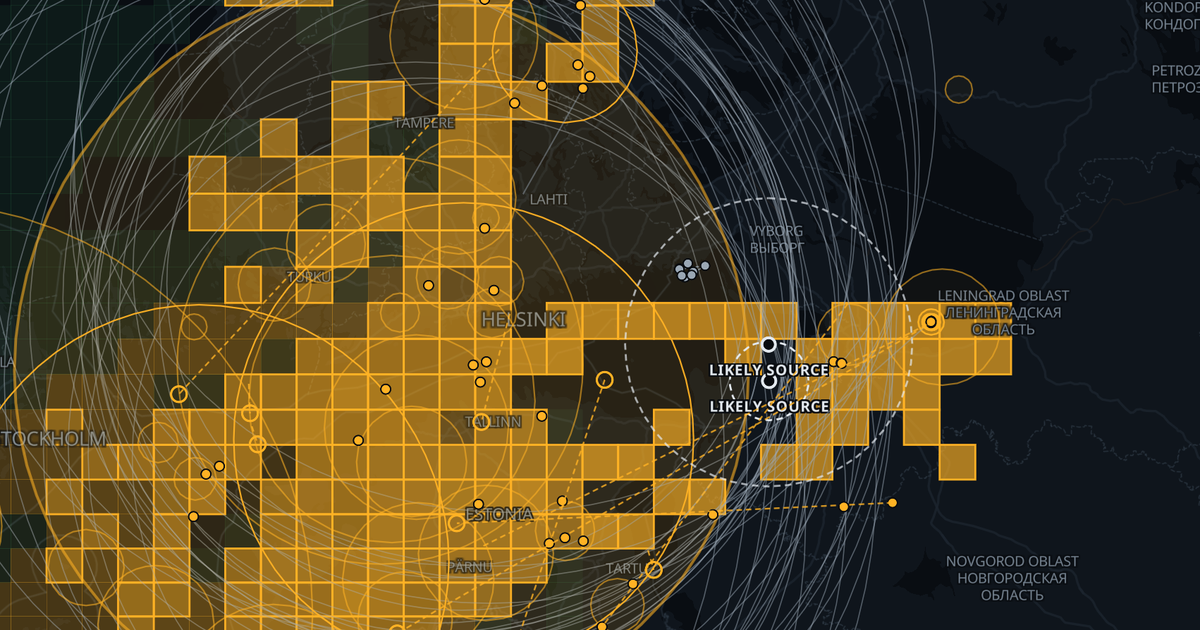 Ampron Sky analytics: GNSS interference cells over the Gulf of Finland