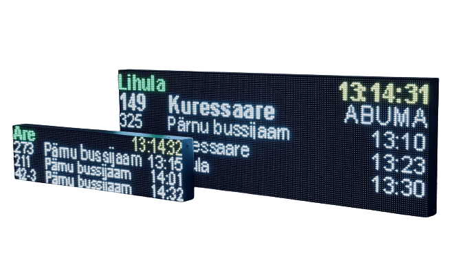 Full-matrix LED boards provide you with a rugged, reliable and modern passenger information solution with direct API pull communication